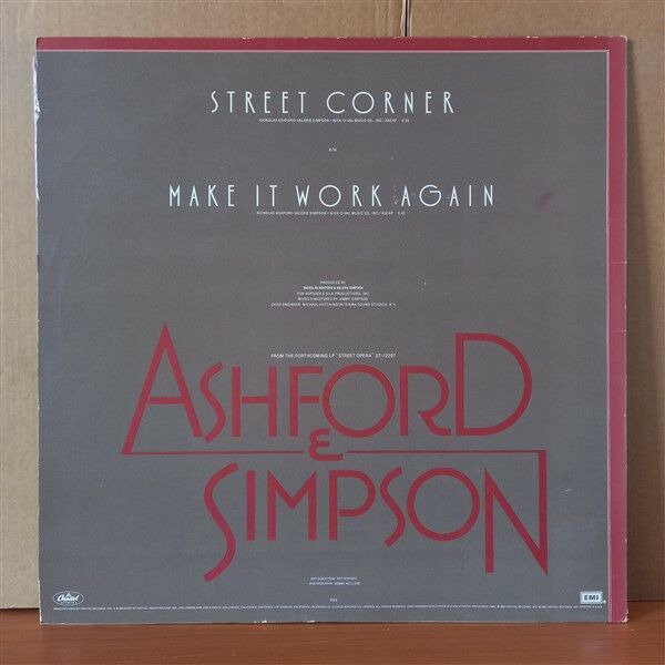 ASHFORD & SIMPSON – STREET CORNER (1982) - 12'' 33RPM MAXI SINGLE 2.EL PLAK