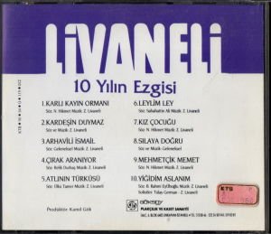 ZÜLFÜ LİVANELİ - 10 YILIN EZGİSİ / SEÇME ESERLER 1 (1997) - CD GÖKSOY PLAKÇILIK 2.EL