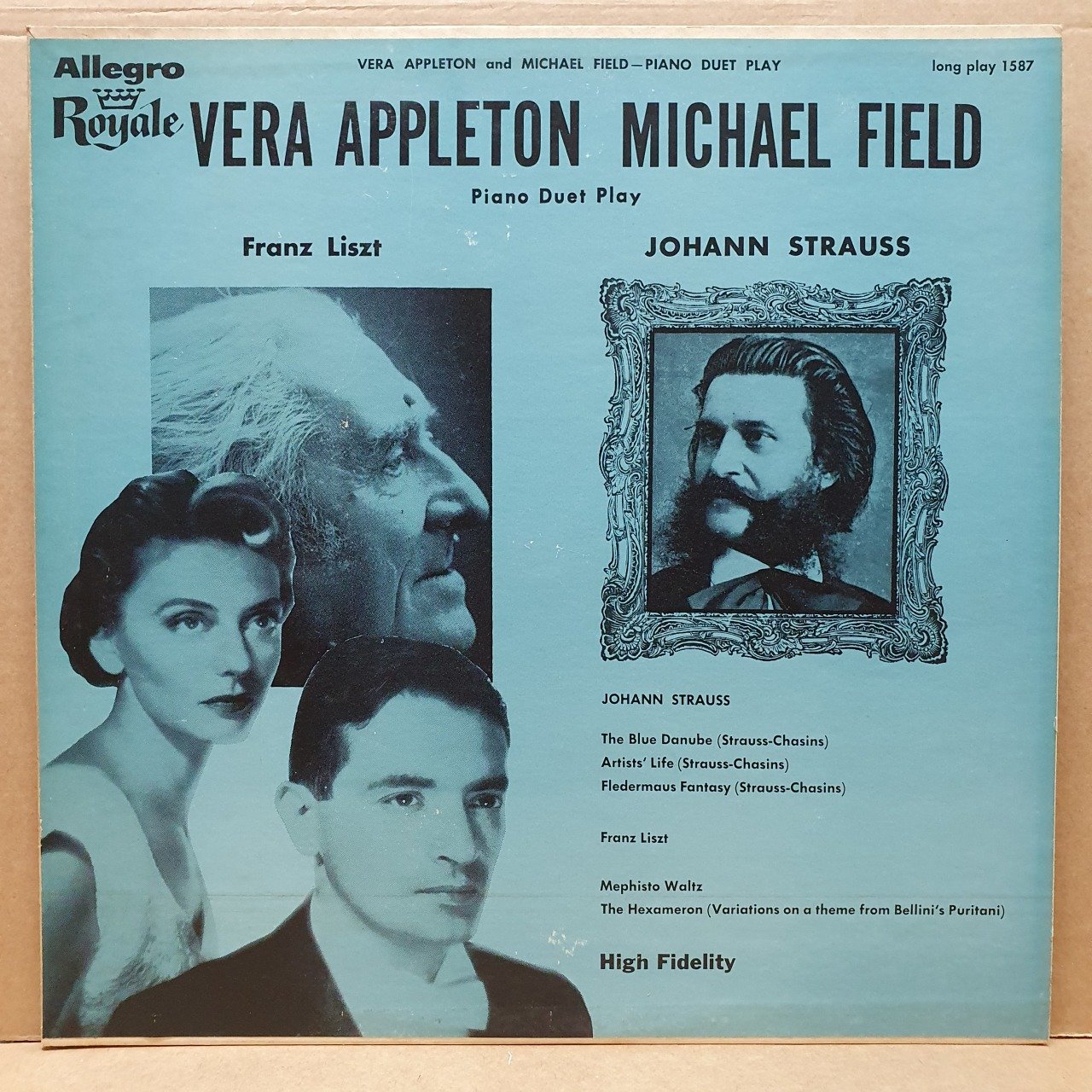 VERA APPLETON / MICHAEL FIELD / PIANO DUET PLAY, LISZT, STRAUSS (1955) - LP 2.EL PLAK