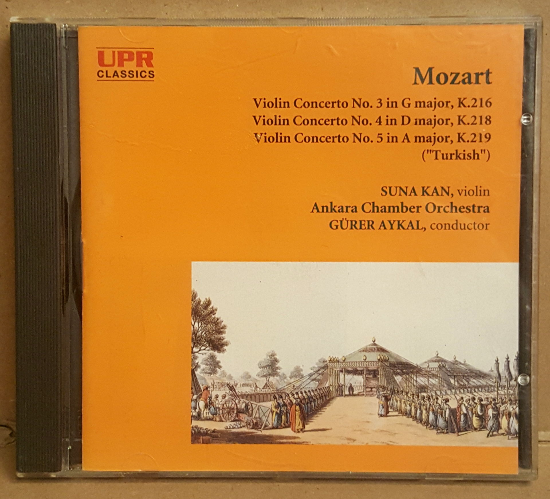 SUNA KAN (VIOLIN) GÜRER AYKAL ANKARA CHAMBER ORCHESTRA - MOZART Violın Concerto no 3 G major/no 4 D major/no 5 A major (1994) - CD 2.EL