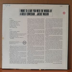 JACKIE MASON - I WANT TO LEAVE YOU WITH THE WORDS OF A GREAT COMEDIAN (1963) - LP 2.EL PLAK