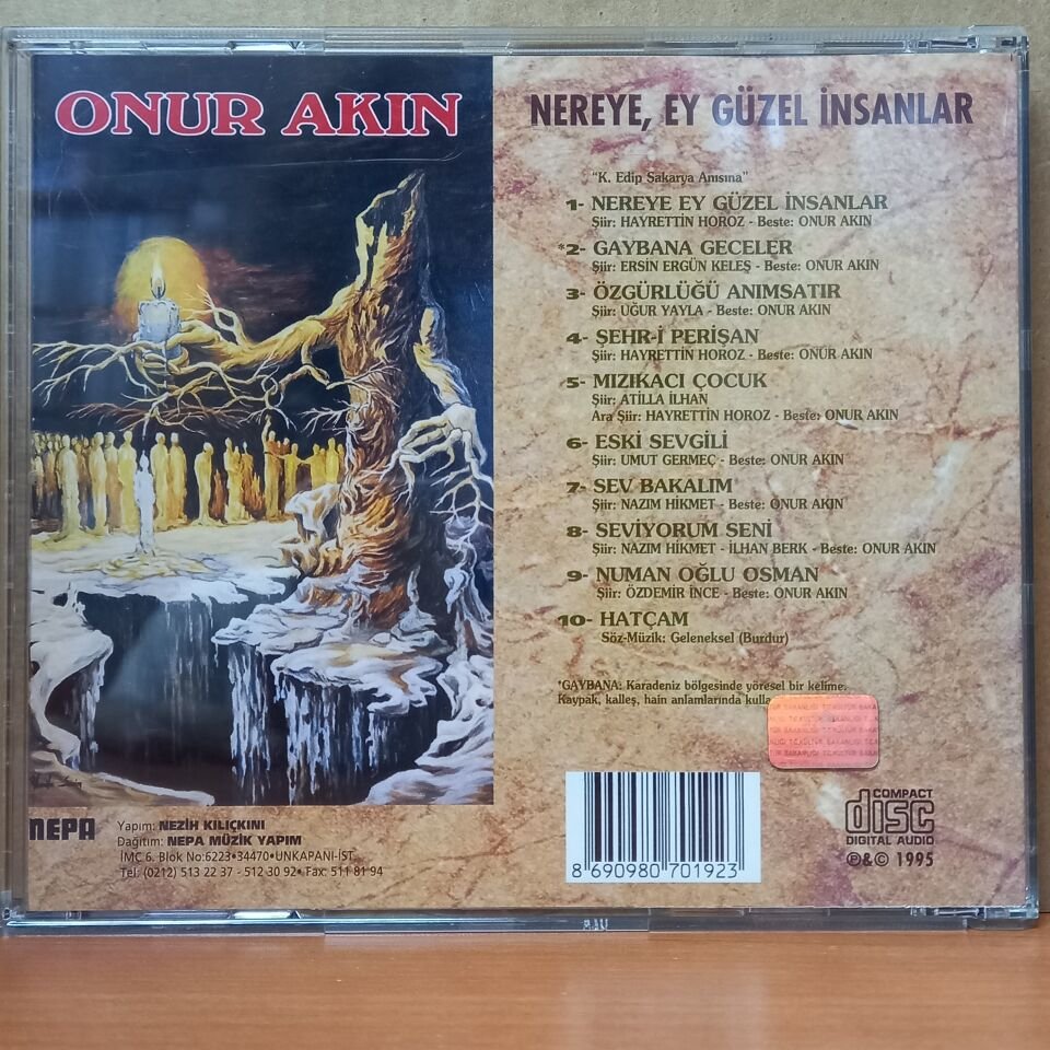 ONUR AKIN - NEREYE, EY GÜZEL İNSANLAR (1995) - CD 2.EL