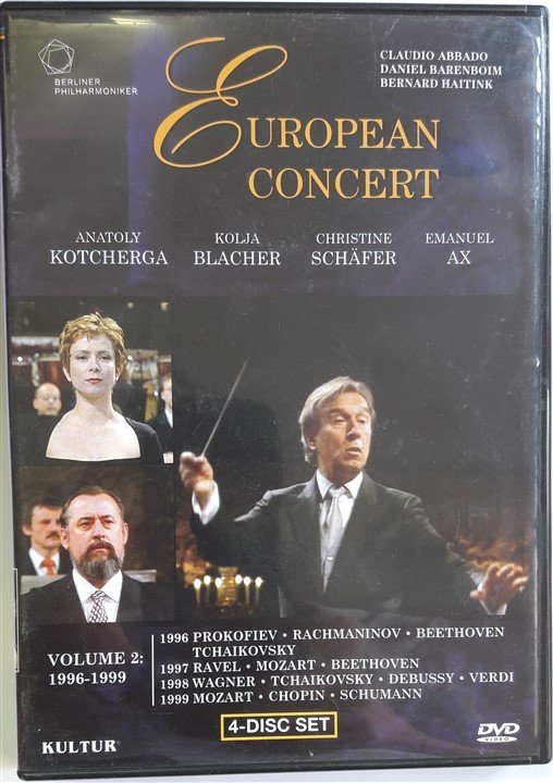 EUROPEAN CONCERT VOL. 2 CLAUDIO ABBADO, DANIEL BARENBOIM,BERNARD HAITINK - 4DVD 2.EL