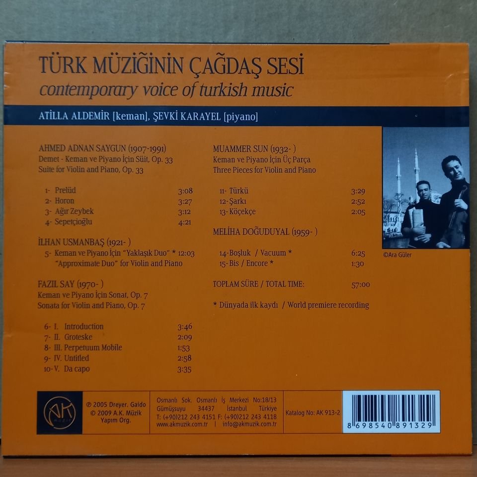 ATİLLA ALDEMİR, ŞEVKİ KARAYEL – CONTEMPORARY VOICE OF TURKISH MUSIC (2009) - CD 2.EL