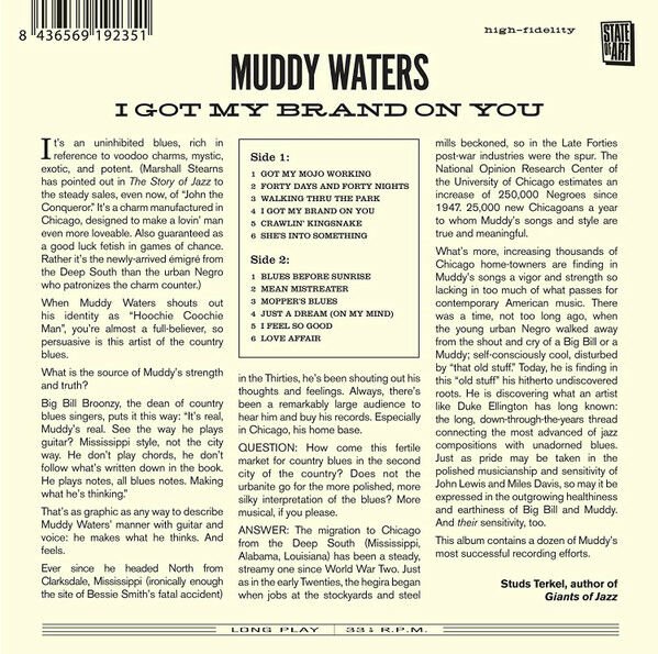 MUDDY WATERS – I GOT MY BRAND ON YOU - THE 1956-1962 STUDIO RECORDINGS (2018) - CD DIGIPACK SIFIR