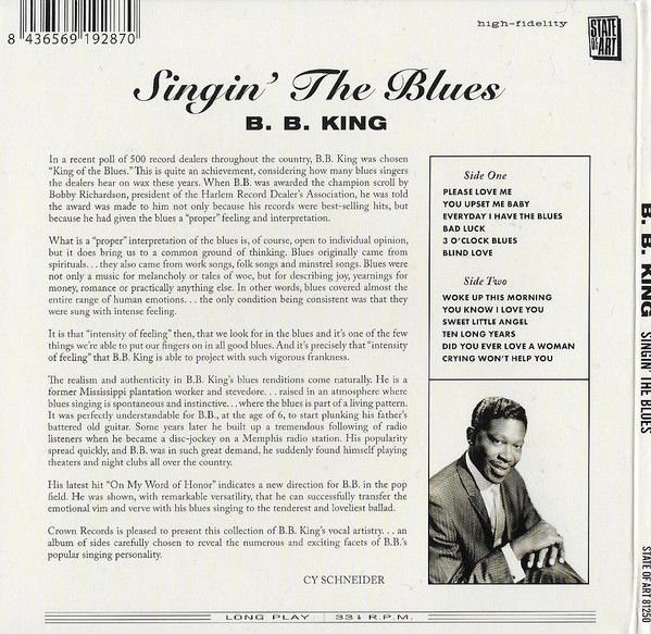 B.B. KING – SINGIN' THE BLUES / MORE (2018) - CD DIGIPACK SIFIR