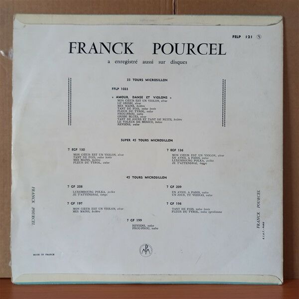 FRANCK POURCEL ET SON GRAND ORCHESTRE A CORDES – LES SUCCES DE FRANCK POURCEL (1955) - LP 2.EL PLAK