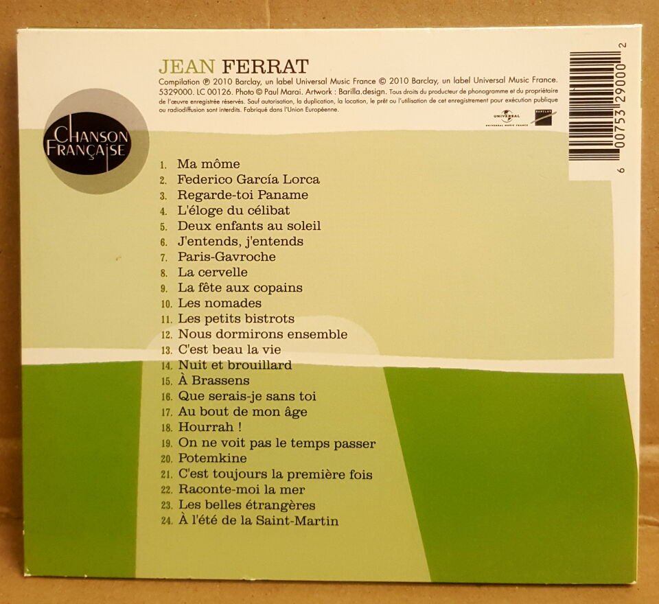 JEAN FERRAT - BARCLAY/UNIVERSAL CHANSON FRANCAISE SERIES (2010) - CD COMPILATION DIGIPACK 2.EL