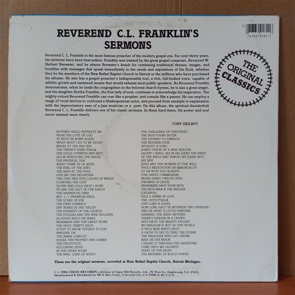 REV. C.L. FRANKLIN – THE PRODIGAL SON (1984) - LP 2.EL PLAK