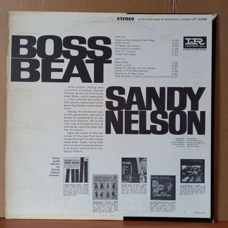 SANDY NELSON – BOSS BEAT (1965) - LP 2.EL PLAK