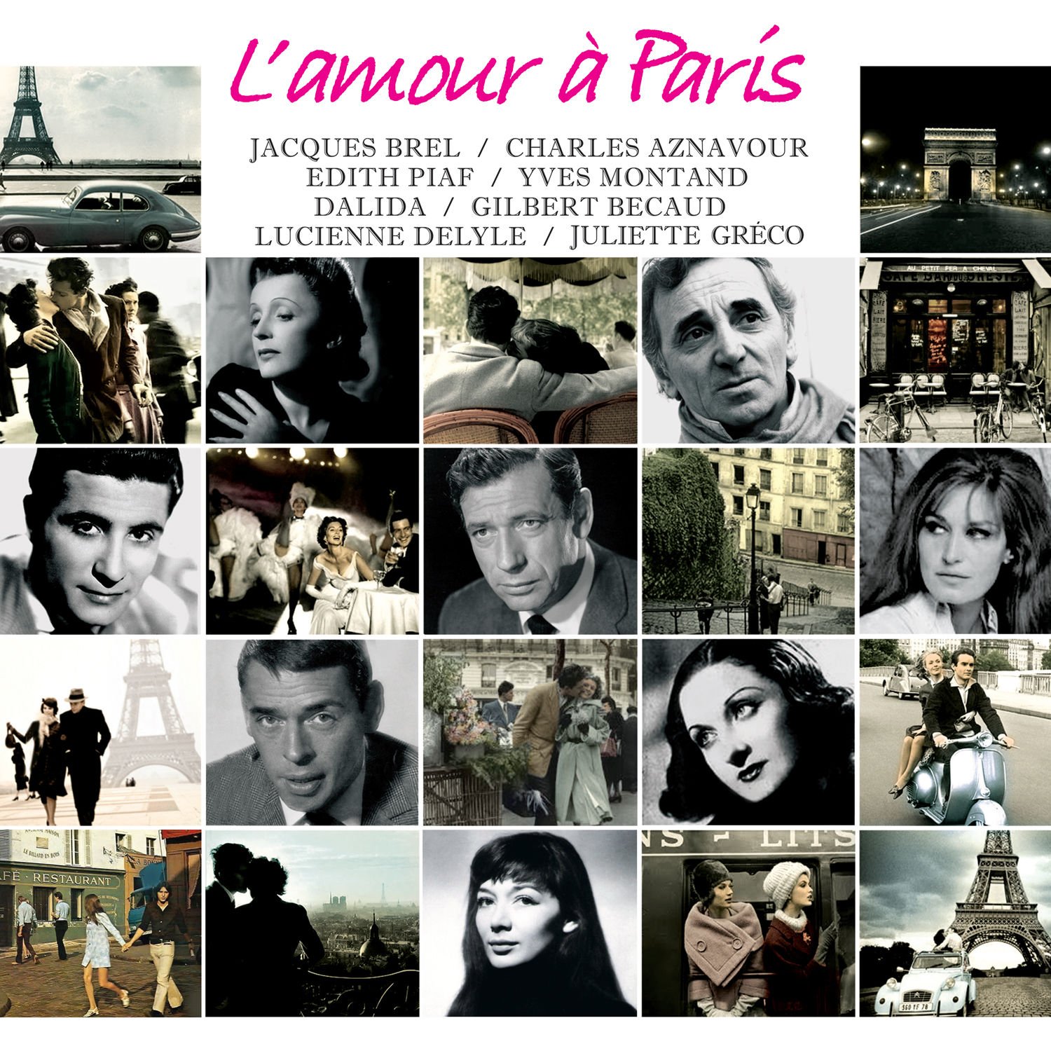 L'AMOUR A PARIS - V/A JACQUES BREL EDITH PIAF CHARLES AZNAVOUR DALIDA YVES MONTAND GILBERT BECAUD - LP SIFIR PLAK