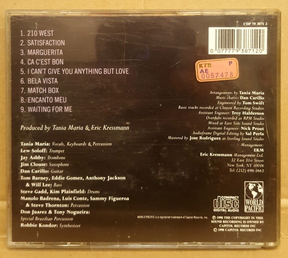 TANIA MARIA - BELA VISTA (1990) - CD LATIN JAZZ VOCAL 2.EL