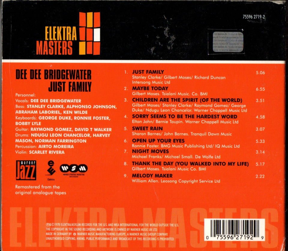 DEE DEE BRIDGEWATER – JUST FAMILY (1978) - CD DIGIPAK 2.EL