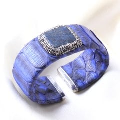 Lapis Lazuli Doğaltaşlı Hakiki Deri Bileklik