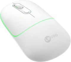 Lenovo Lecoo WS210 Dual Mod RGB 2.4GHz WiFi+ Bluetooth Sağ ve Sol Elle Kullanıma Uygun, Windows, Linux ve Mac ile Uyumlu 1600DPI 6 Tuşlu Şarjlı Sessiz Kompakt Kablosuz Optik Mouse Beyaz