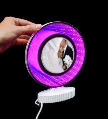 Kişiye Özel 3D Beyaz LED Işıklı Aynalı Fotoğraf Çerçevesi