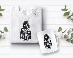 Kişiye Özel Babalar Günü Tasarımlı Beyaz Tişört ve Kupa Seti-1