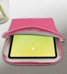 BK Gift Kurukafa Tasarımlı Taşınabilir Koruyucu Tablet Kılıfı & Organizer Çanta - Pembe-1