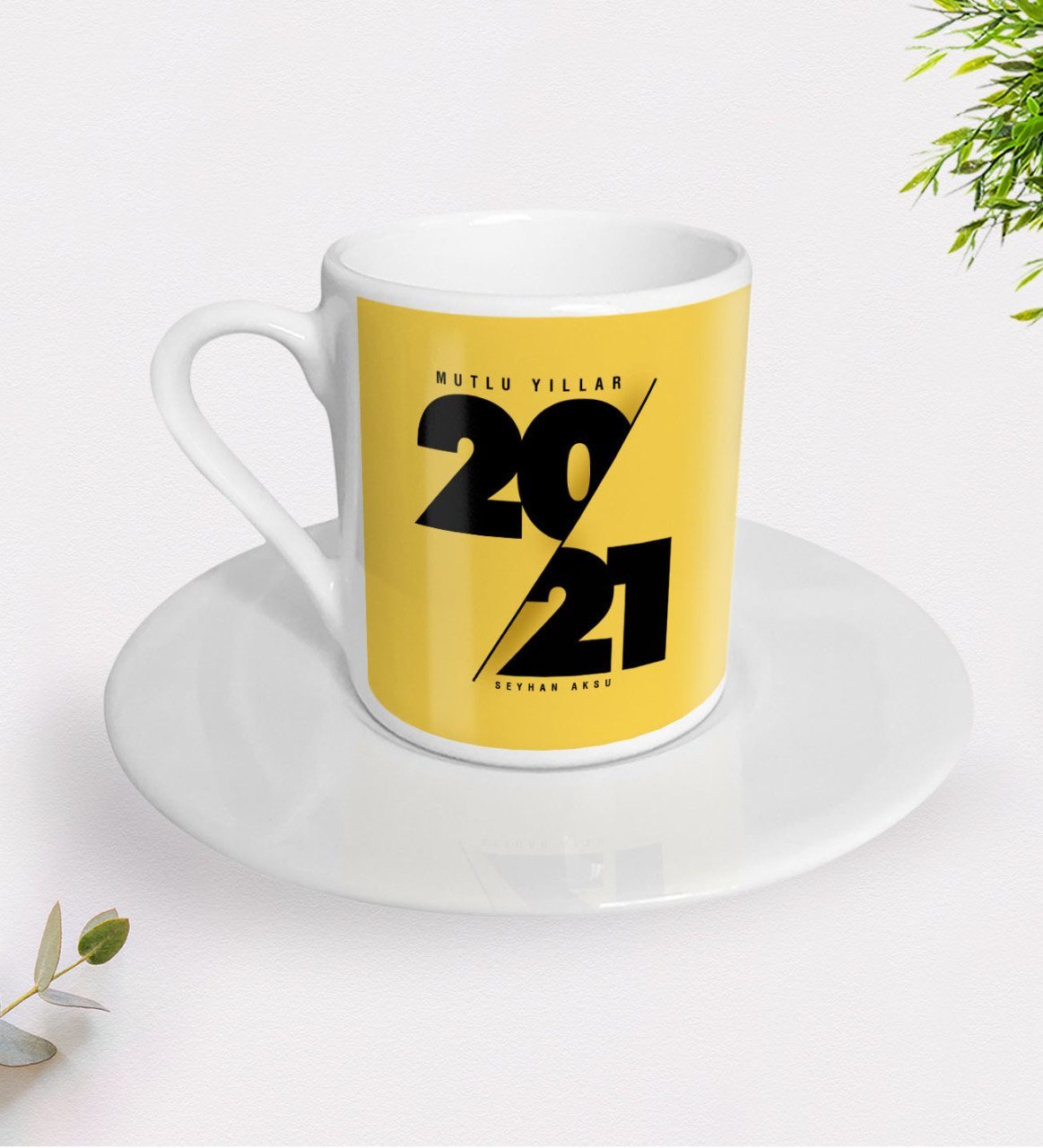 BK Gift Kişiye Özel 2023 Mutlu Yıllar Türk Kahvesi Fincanı-9