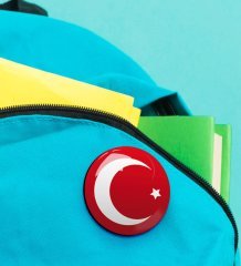 Türk Bayrağı Ahşap Rozet (5 Adet) 2
