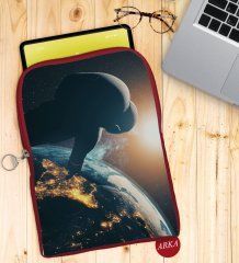 BK Gift Dünya Tasarımlı Taşınabilir Koruyucu Tablet Kılıfı & Organizer Çanta - Kırmızı-1