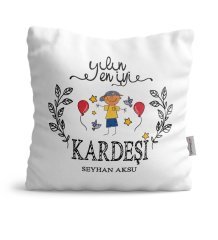 Kişiye Özel Yılın En İyi Kardeşi Saten Yastık - 2