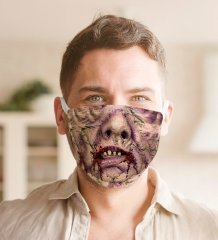Korkunç Yüz Tasarımlı Yıkanabilir Maske-2