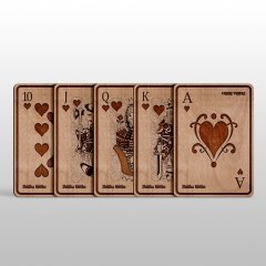 Kişiye Özel İsimli Ahşap İskambil & Poker Oyun Kartları - Çift Deste - 108 Adet