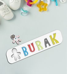 BK Toys Çocuklara Özel İsimli Fotoğraflı Astronot Ahşap Eğitici Yapboz Puzzle