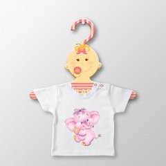 Kişiye Özel Sevimli Bebek Tasarımlı Ahşap Çocuk Elbise Askısı - 2