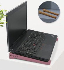 Kişiye Özel Taşınabilir Ahşap Pembe Notebook Laptop Standı