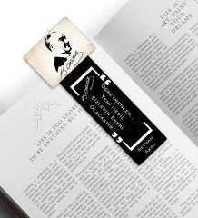 Kişiye Özel İsimli Atatürk Temalı Kupa Bardak ve Ahşap Kitap Ayracı-26