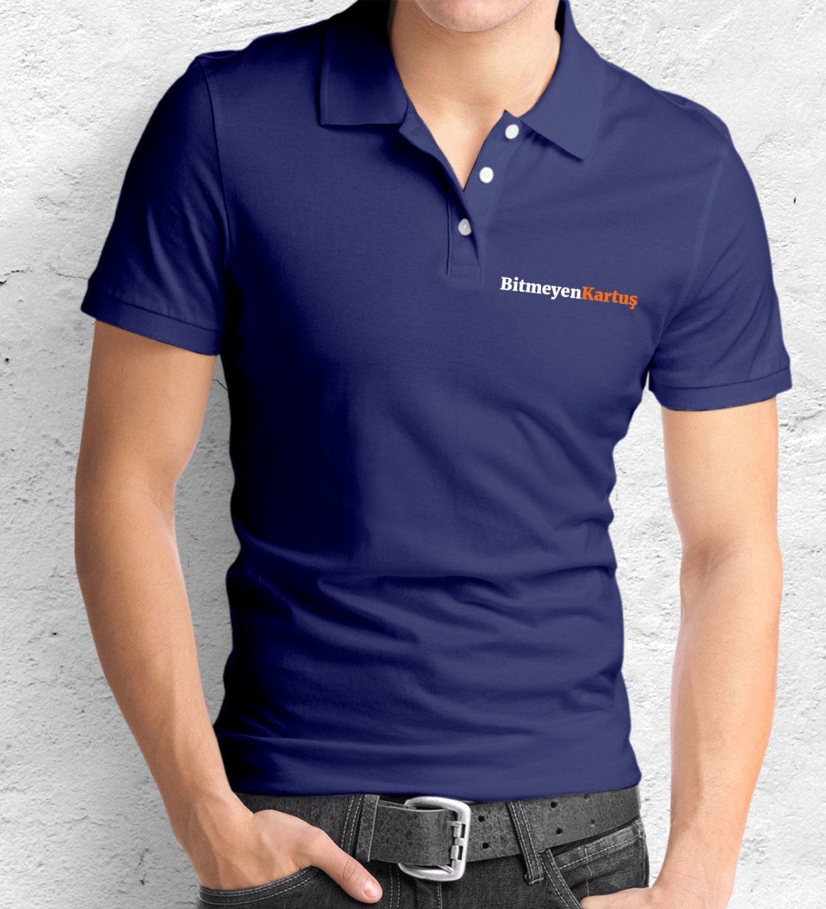 Firmalara Özel Logo Baskılı 1. Kalite Lacivert Polo Yaka Tişört