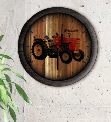 Kişiye Özel Traktör Tasarımlı Ahşap Duvar Saati-1