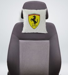 BK Gift Ferrari Tasarımlı Kare Araç Koltuk Yastığı-1