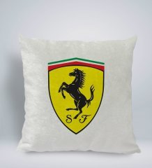 BK Gift Ferrari Tasarımlı Kare Araç Koltuk Yastığı-1