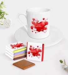 Kişiye Özel Sevgililer Günü Türk Kahvesi Fincanı ve Madlen Çikolata Seti-41