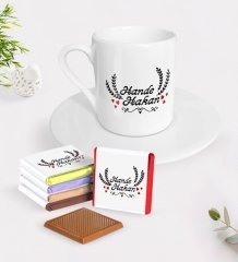 Kişiye Özel Sevgililer Günü Türk Kahvesi Fincanı ve Madlen Çikolata Seti-30