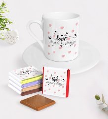 Kişiye Özel Sevgililer Günü Türk Kahvesi Fincanı ve Madlen Çikolata Seti-26