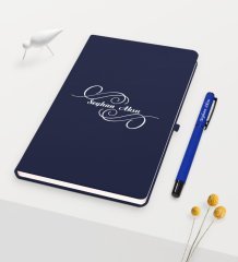 Kişiye Özel İsimli Lacivert Defter Kalem Seti - 3