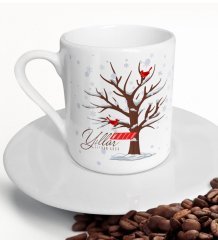 Kişiye Özel İsimli Yılbaşı Mutlu Yıllar Türk Kahvesi Fincanı-25