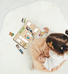 BK Toys Çocuklara Özel Ailem Konseptli(4 Kişilik) Ahşap Eğitici Yapboz Puzzle-Model 3