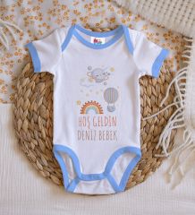 BK Kids Hoş Geldin Bebek Tasarımlı Mavi Bebek Body Zıbın-7