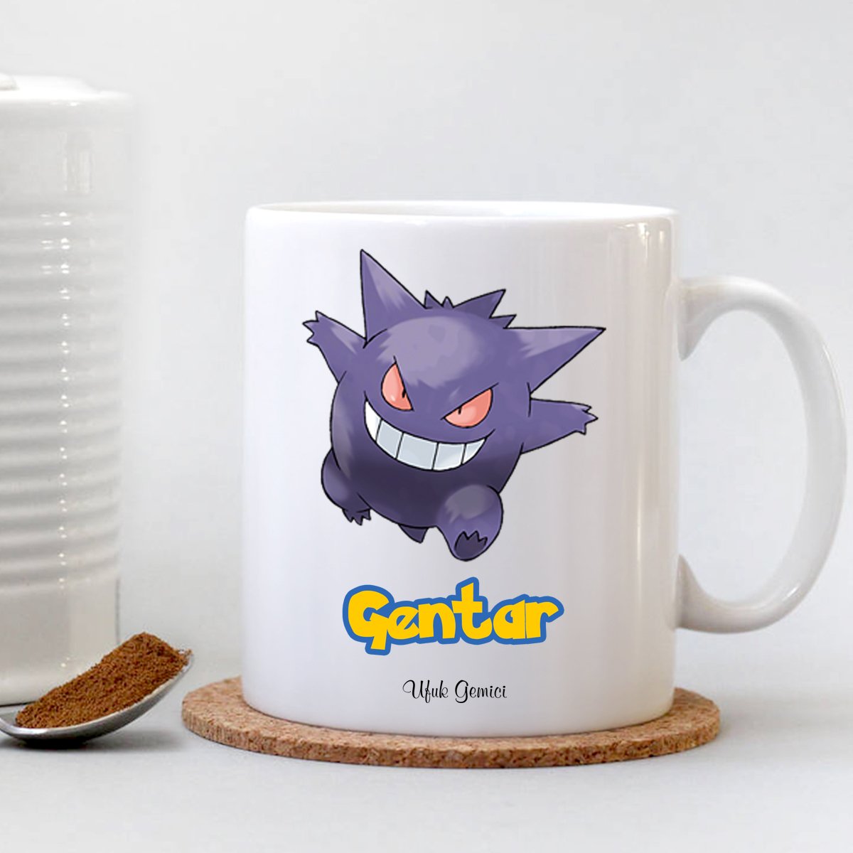 Kişiye Özel Pokemon Gengar Beyaz Kupa Bardak