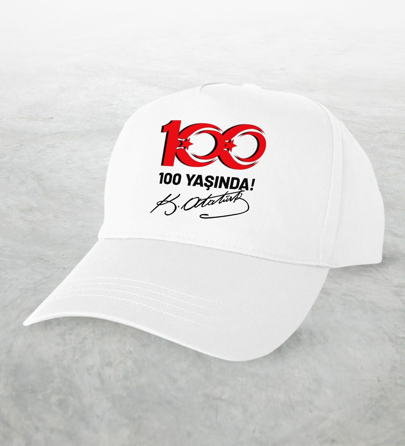 BK Gift 100. Yıl Hatırası Beyaz Şapka-2, 29 Ekim Hediyesi, Cumhuriyet Bayramı, 100.Yıl Hediyesi