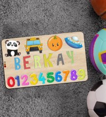 BK Toys Çocuklara Özel İsimli Büyük Boy Ahşap Eğitici Yapboz Puzzle 50x30cm - Model 12