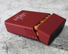 BK Gift Kişiye Özel İsimli Tarihli Kırmızı Metal Sigara Tabakası-4, Arkadaşa Hediye, Babaya Hediye, Metal Sigara Kutusu