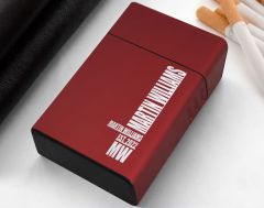 BK Gift Kişiye Özel İsimli Tarihli Kırmızı Metal Sigara Tabakası-2, Arkadaşa Hediye, Babaya Hediye, Metal Sigara Kutusu