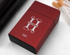 BK Gift Kişiye Özel İsimli Tarihli Kırmızı Metal Sigara Tabakası-1, Arkadaşa Hediye, Babaya Hediye, Metal Sigara Kutusu