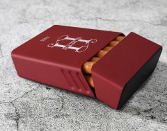 BK Gift Kişiye Özel İsimli Tarihli Kırmızı Metal Sigara Tabakası-1, Arkadaşa Hediye, Babaya Hediye, Metal Sigara Kutusu